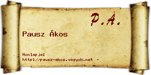 Pausz Ákos névjegykártya
