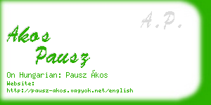 akos pausz business card